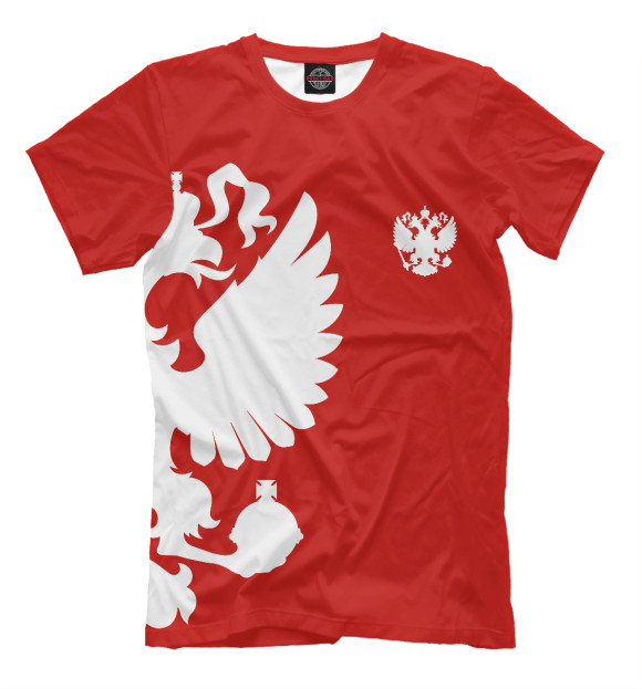 Мужская футболка с изображением Герб России цвета Светло-коричневый