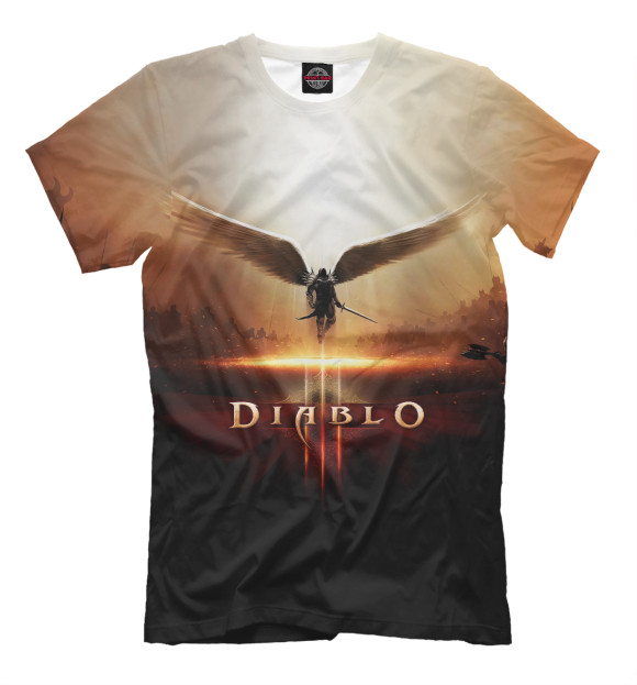Мужская футболка с изображением Diablo 3 цвета Молочно-белый