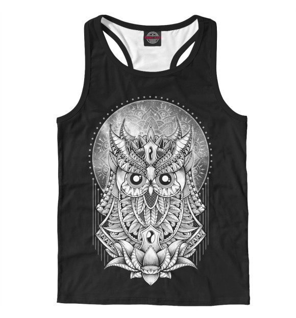 Мужская майка-борцовка с притом Королевская сова цвета Белый Мужская майка-борцовка с изображением Королевская сова цвета Белый