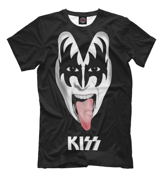 Мужская футболка с изображением Kiss цвета Черный