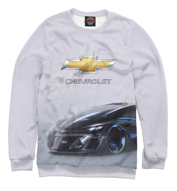 Свитшот для девочек с изображением Chevrolet concept цвета Белый