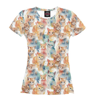 Женская футболка Акварельные котята