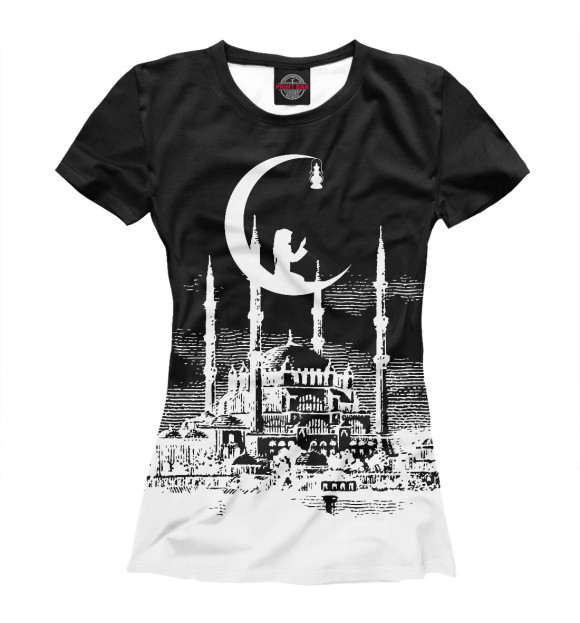 Женская футболка с изображением Ислам цвета Белый