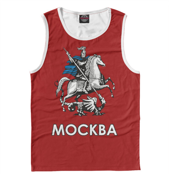 Мужская майка с изображением Москва цвета Белый