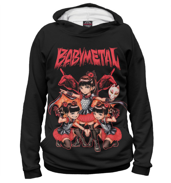 Женское худи с изображением BABYMETAL цвета Белый