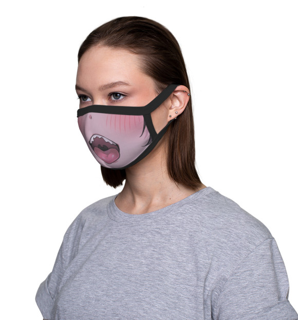 Маска тканевая с притом AHEGAO цвета Белый Маска тканевая с изображением AHEGAO цвета Белый