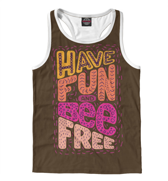 Мужская майка-борцовка с изображением Будь свободен цвета Белый