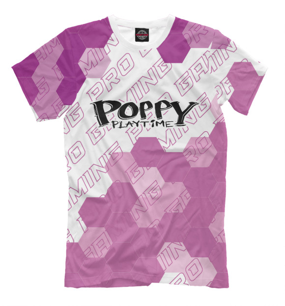 Мужская футболка с изображением Poppy Playtime Pro Gaming цвета Белый