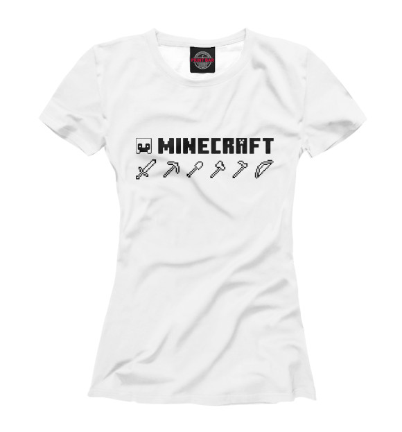 Футболка для девочек с изображением Minecraft Hemlet цвета Белый