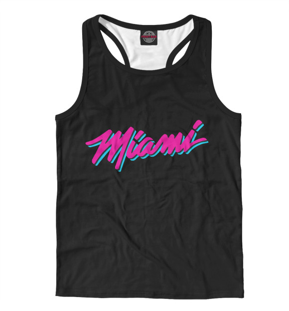 Мужская майка-борцовка с изображением Miami Heat цвета Белый