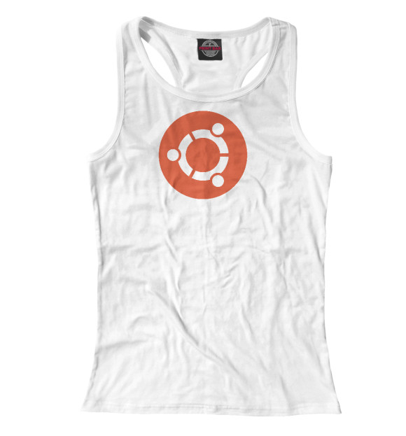 Женская майка-борцовка с изображением Ubuntu Logo цвета Белый