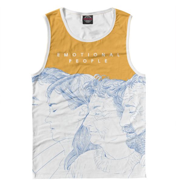 Мужская майка с изображением Эмоциональные Люди цвета Белый