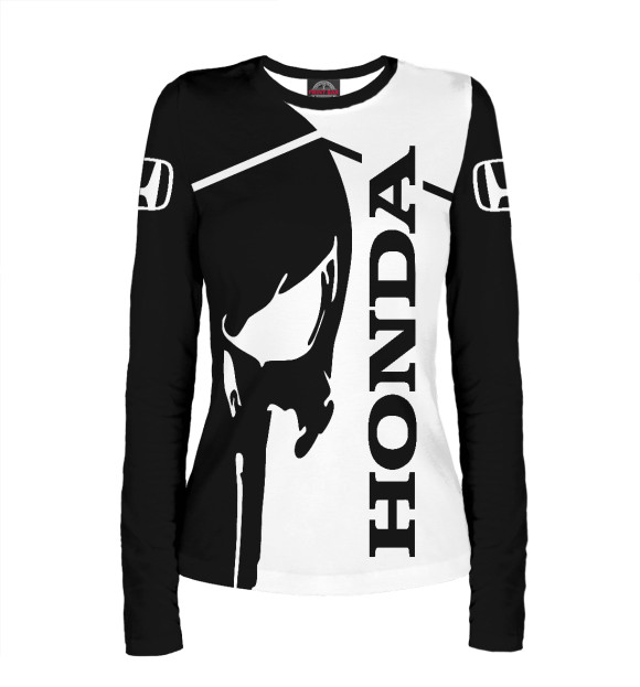 Женский лонгслив с изображением Honda цвета Белый