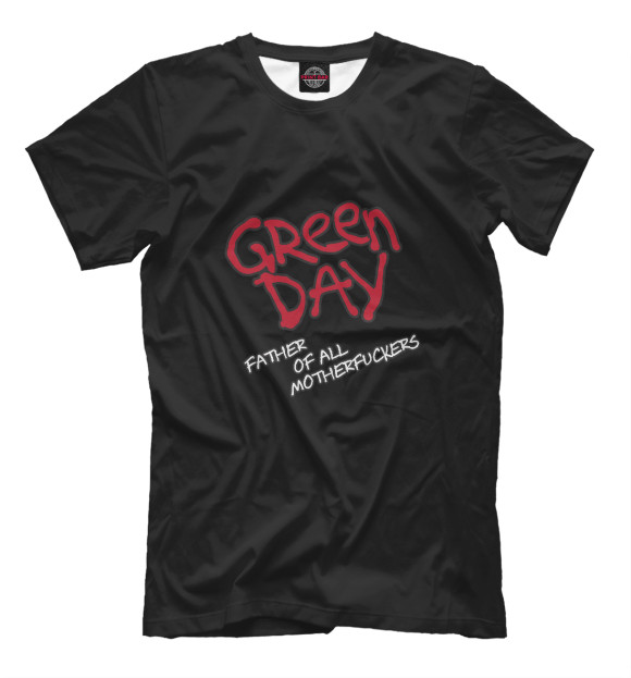 Мужская футболка с изображением Green Day Unicorn цвета Белый