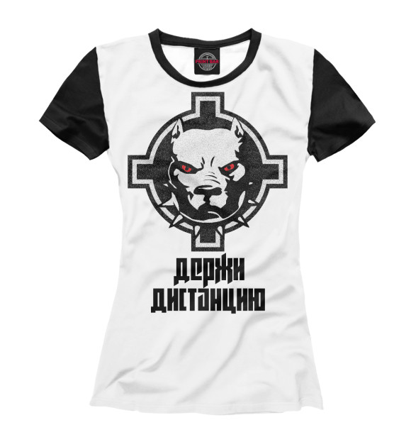 Футболка для девочек с изображением Злой питбуль цвета Белый