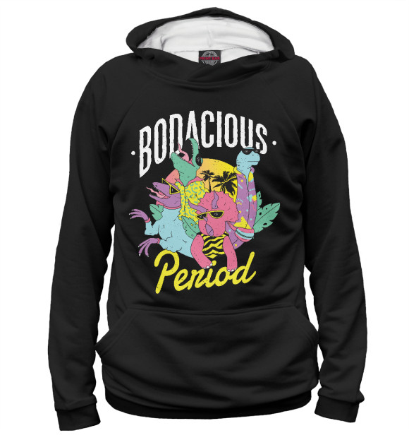 Мужское худи с изображением Bodacious period цвета Белый