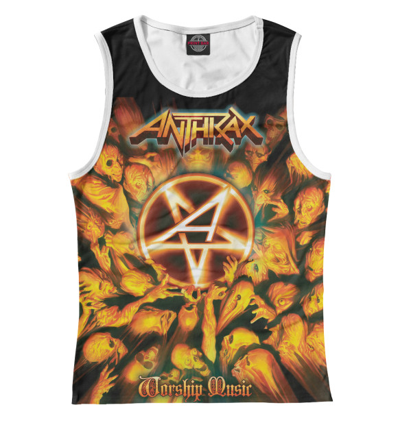 Майка для девочки с изображением Anthrax цвета Белый
