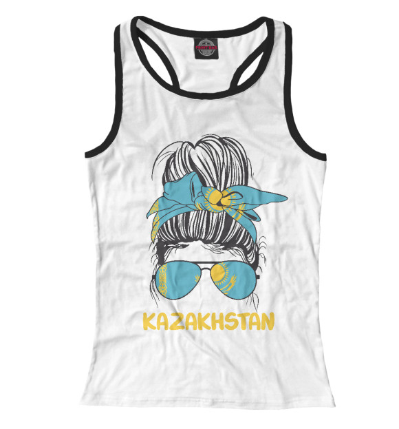 Женская майка-борцовка с изображением Kazakhstan Girl цвета Белый
