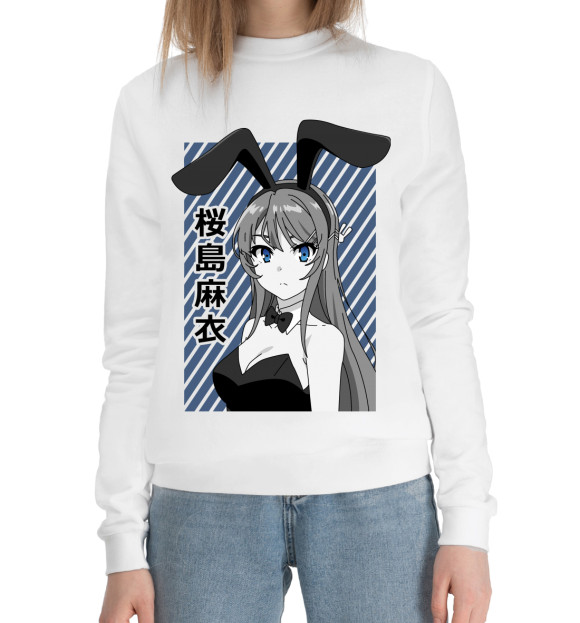 Женский хлопковый свитшот с изображением Маи цвета Белый