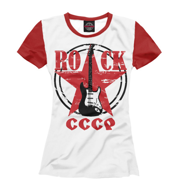 Женская футболка с изображением Рок хиты СССР цвета Белый