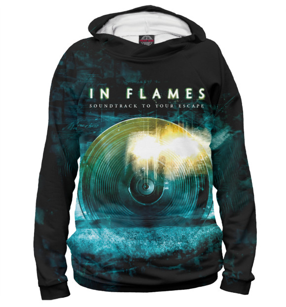 Мужское худи с изображением In Flames цвета Белый