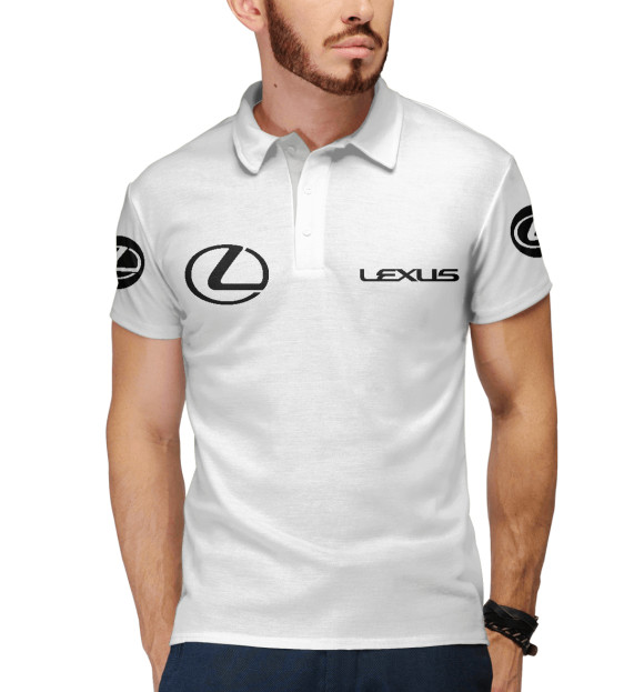 Мужское поло с изображением Lexus цвета Белый