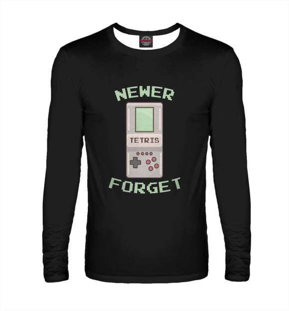 Мужской лонгслив с изображением Никогда не забуду цвета Белый