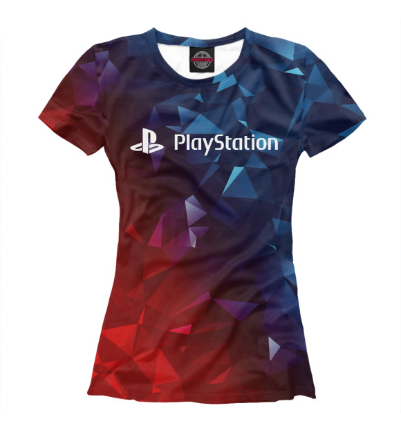 Женская футболка с изображением Playstation цвета Белый