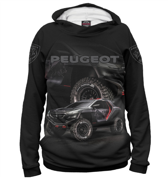 Мужское худи с изображением Peugeot цвета Белый