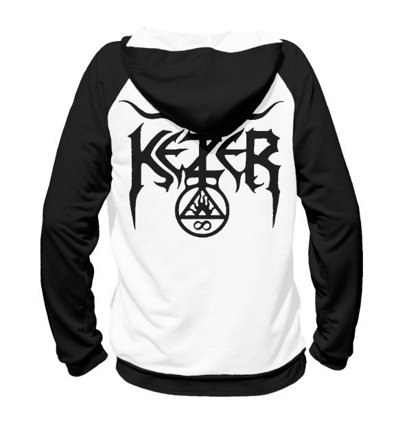 Мужское худи с притом Ketzer цвета Белый Мужское худи с изображением Ketzer цвета Белый