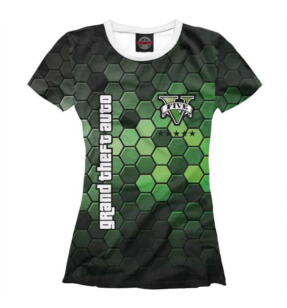 Футболка для девочек с изображением GTA 5 / ГТА 5 цвета Белый