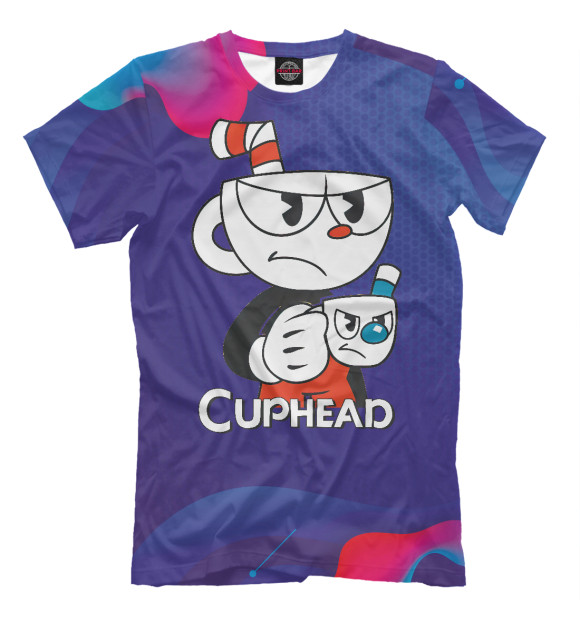 Мужская футболка с изображением Cuphead цвета Белый