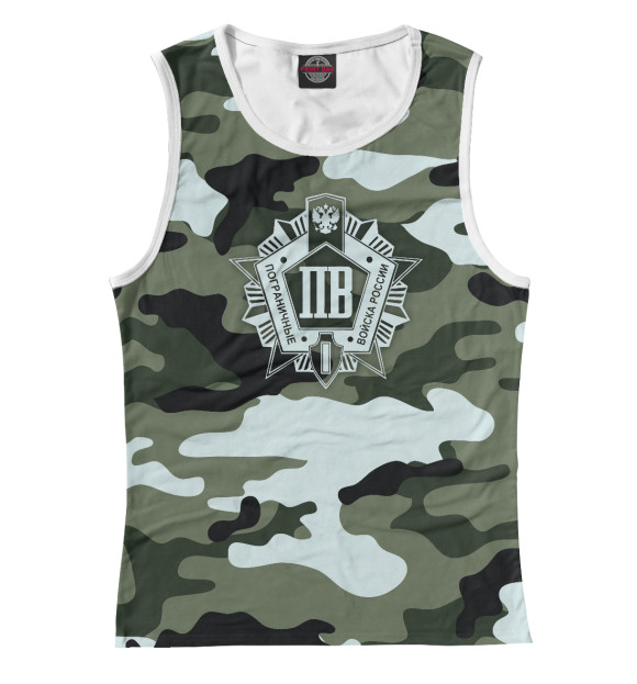 Женская майка с изображением Пограничные Войска цвета Белый