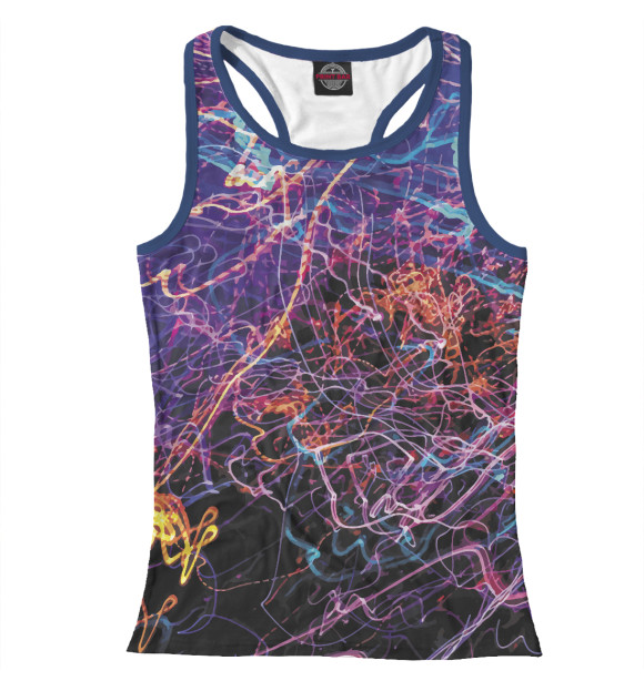 Женская майка-борцовка с изображением Abstraction /  lines цвета Белый