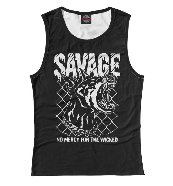 Женская майка с изображением Злой Доберман-Пинчер цвета Белый