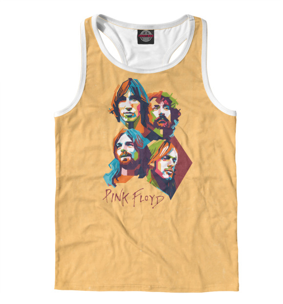 Мужская майка-борцовка с изображением Pink Floyd цвета Белый