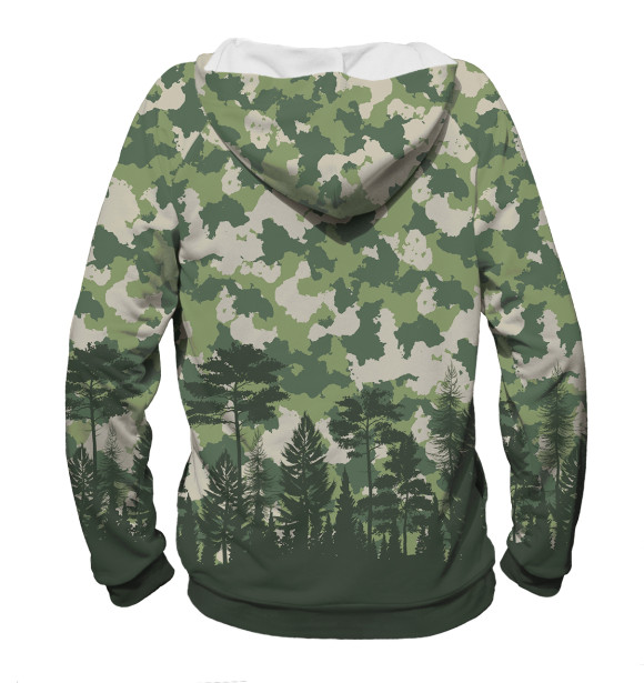 Женское худи с изображением Hunting весенний камуфляж цвета Белый