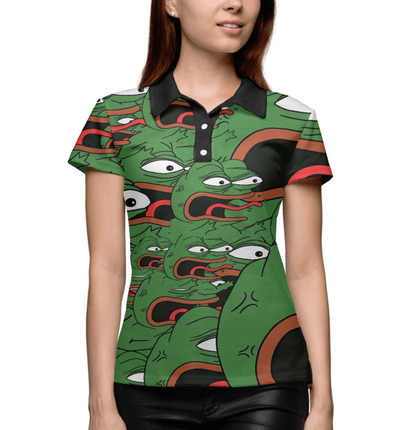 Женское поло с изображением Пепе | Pepe цвета Белый