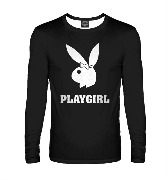 Мужской лонгслив с изображением PLAYGIRL цвета Белый