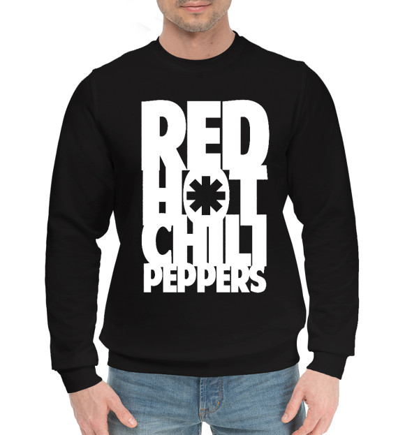 Мужской хлопковый свитшот с изображением Red Hot Chili Peppers цвета Черный
