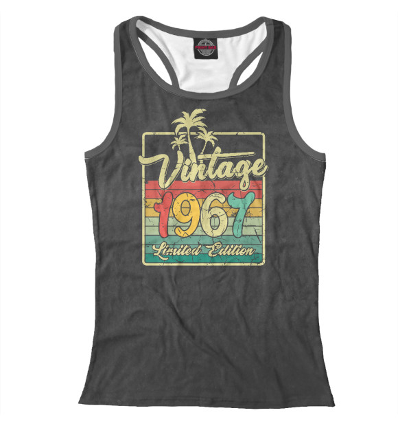 Женская майка-борцовка с изображением Vintage 1967 цвета Белый