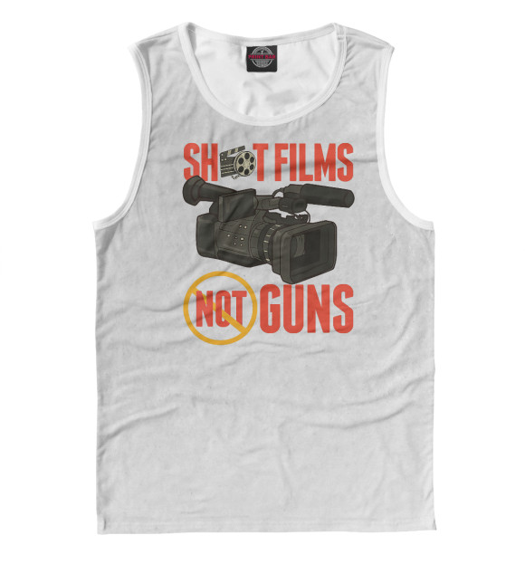 Майка для мальчика с изображением Shoot Films Not Guns цвета Белый