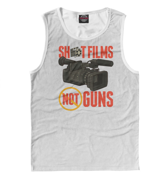 Мужская майка с изображением Shoot Films Not Guns цвета Белый