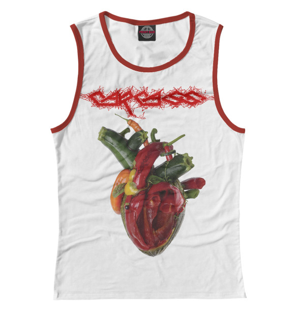 Майка для девочки с изображением Carcass цвета Белый