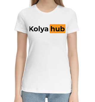 Хлопковая футболка для девочек Kolya + Hub