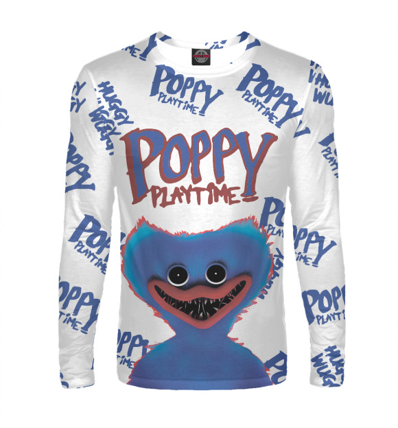 Мужской лонгслив с изображением Poppy Playtime цвета Белый