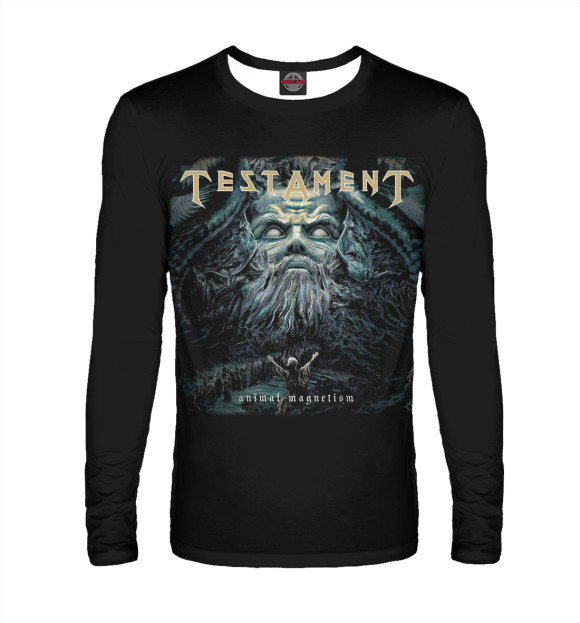 Мужской лонгслив с изображением Testament цвета Белый