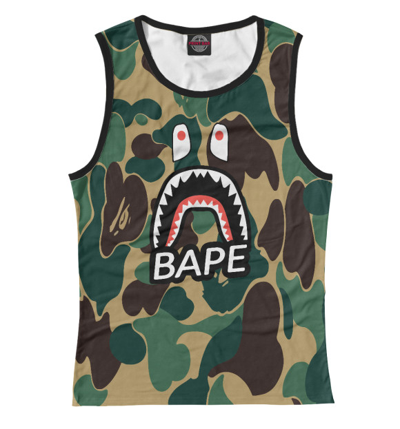 Майка для девочки с изображением BAPE цвета Белый