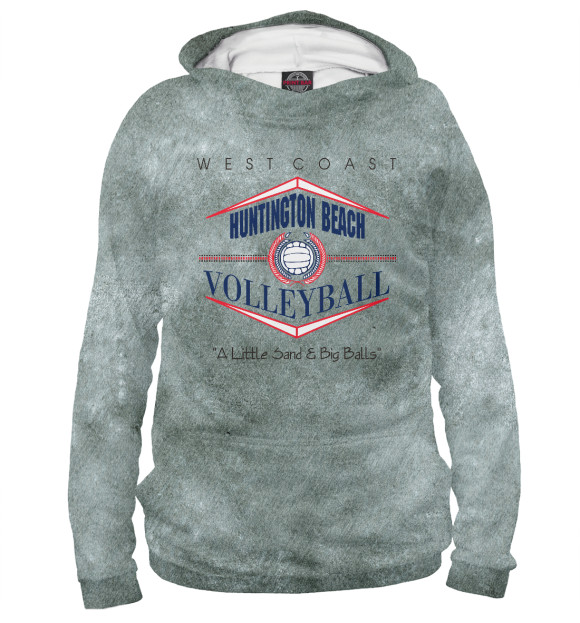 Женское худи с изображением Huntington Beach Volleyball цвета Белый