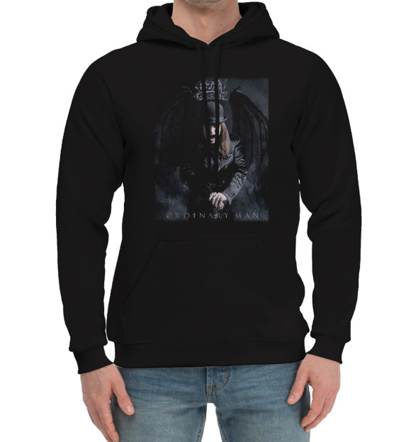 Мужской хлопковый худи с изображением Ozzyosbourne цвета Черный